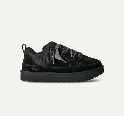 UGG M LO LOWMEL Men's Black Suede Lace Up Sneakers Round Toe Size 11 1169493