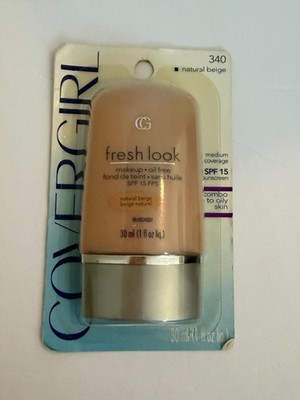 Vintage Cover Girl Fresh Look  Natural Beige 340 Oil Free Make Up Foundation