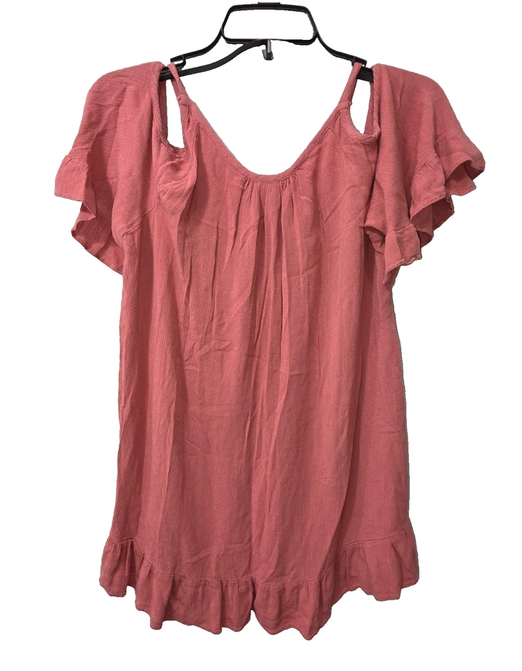 Blusa Knox Rosa Mujer - Pullover Rosa Hombro Frío Manga Corta Rayón - Pequeña Foto 4 de 4