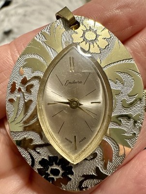 Vintage Endura Manual Wind Pendant Watch Swiss Made