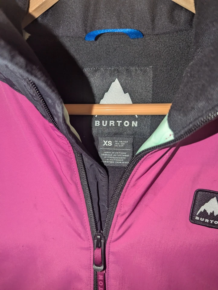 Abrigo Burton Niñas XS Púrpura Azul Snowboard Hart Chaqueta de Esquí Rompevientos Equipo de Nieve Foto 2 de 4