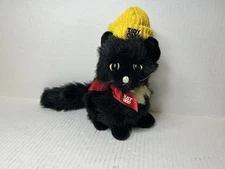 Vintage Animal Fair Tidy Cat 3 Black Kitty Cat Plush Stuffed Animal