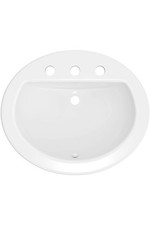 PROFLO PF19168 Rockaway 19" Oval Vitreous China Drop In Bathroom - White