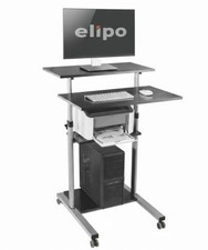 Mobiler PC Schreibtisch Höhenverstellbar Rollbar Stehtisch Computertisch Büro