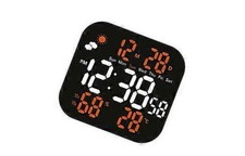 Orologio Sveglia Stazione. Meteo Da Parete Quadrato Digitale