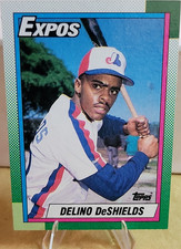 Topps 1990 Delino DeShields #224 Rookie Montreal Expos MLB Baseball Card