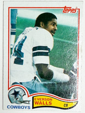 Topps 1982 Everson Walls #327 Rookie Dallas Cowboys NFL Football Card. rookie card picture