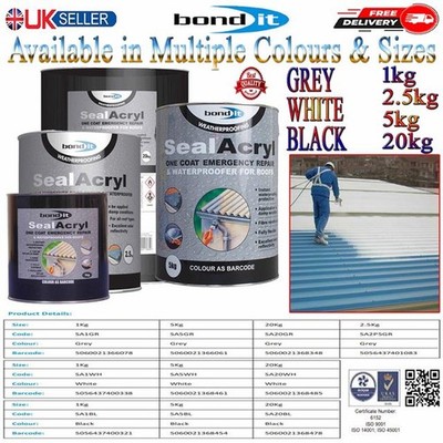 Versiegelung Acryl Dachreparaturfarbe Faserdachversiegelung Acryl Notfall - 1/2,5/5/20kg
