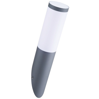 Polux Oslo Außenwandlampe grau schräg 1xE27 IP44 Aluminium 10W max