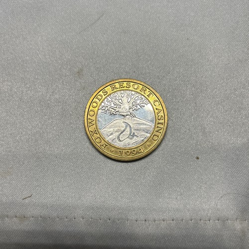 1994 Foxwoods Casino Silver Coin 2/3 Of A Troy Ounce Of .999 Pure Silver 1/3Cop