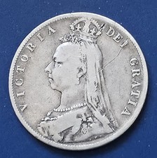 •1889•GREAT BRITAIN•QUEEN VICTORIA•JUBILEE HEAD•HALF CROWN•SILVER COIN•
