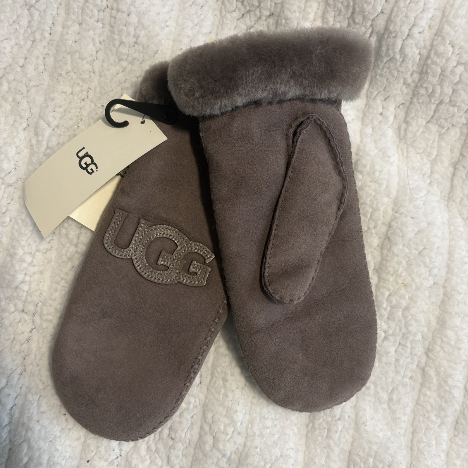 UGG Sheepskin Shearling Mittens Dark Brown S/M