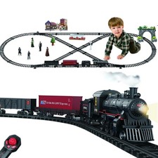 Electric Alloy Train Set for Kids Ages 4-8, Remote Control Metal Christmas Tr...