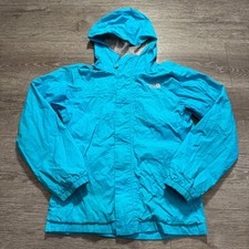 The North Face Jacket Girls Medium 10/12 Blue Hooded DryVent Rain Windbreaker