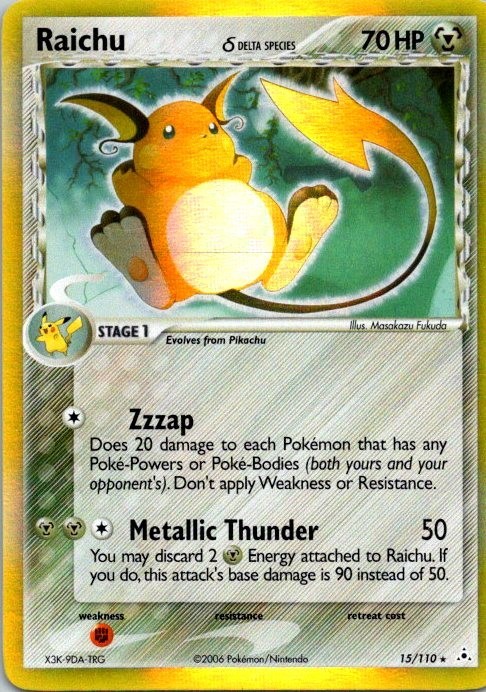 Pokémon TCG Raichu Delta Species 15/110 - Holon Phantoms Holo Rare NM (SKU 1-5)
