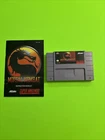 Mortal Kombat (Super Nintendo, 1993) SNES Authentic with Manual