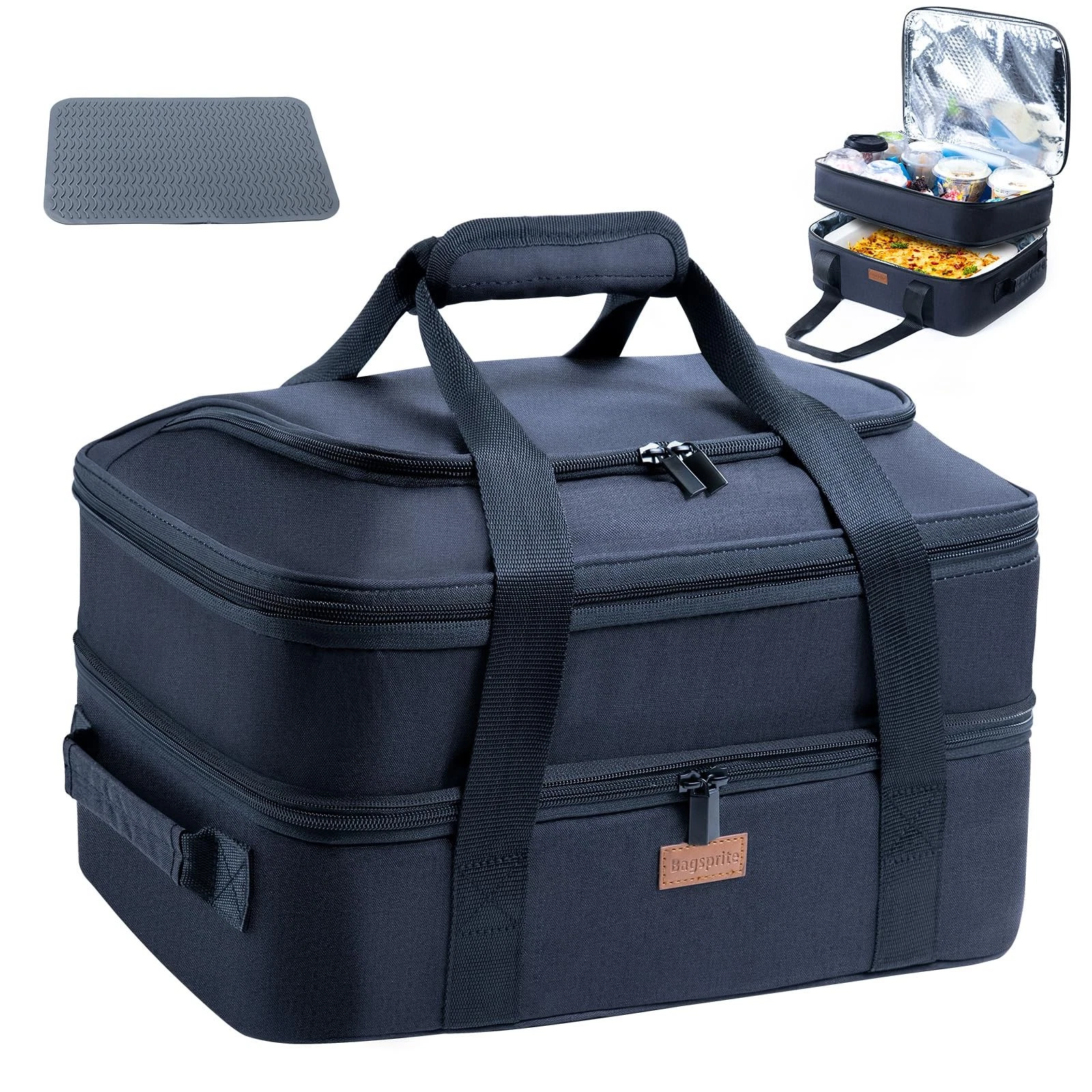 Expandable Insulated Casserole Carrier for Hot or Cold Food, Casserole Dish C...