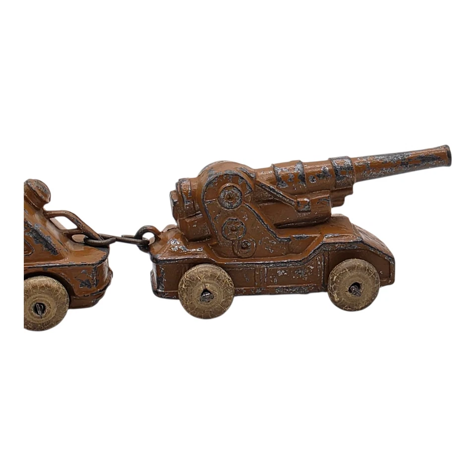 Винтажный американский моторный блок Barclay Lead BV78 с гаубицей 4 колеса игрушка военного назначения  - Изображение 3 из 4