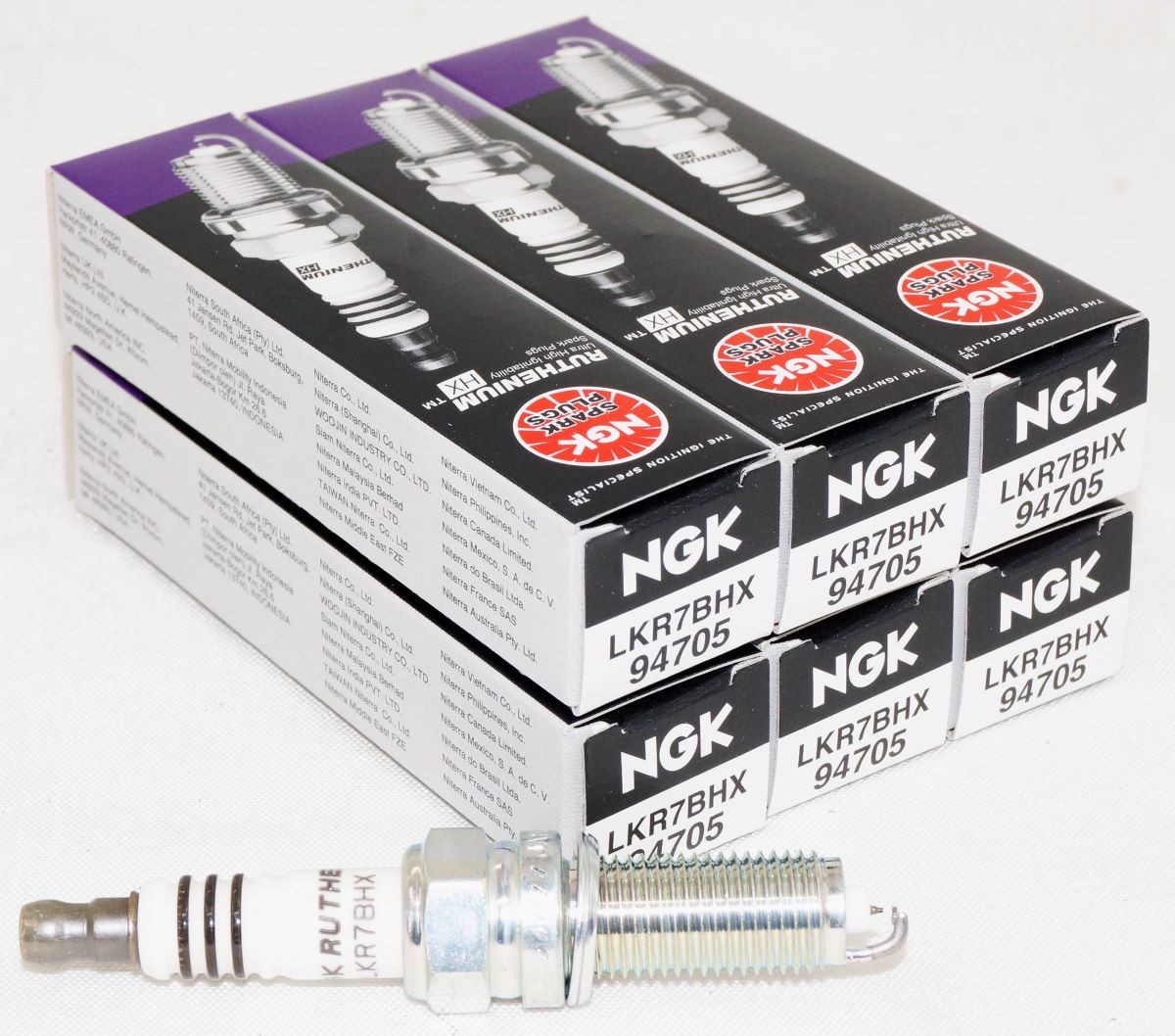 Set of 6 Genuine NGK 94705 LKR7BHX Ruthenium HX Plugs