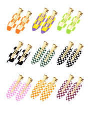 No Crease Hair Clips, 18 Pcs Checkerboard No Bend Clips, Acrylic Resin Styling M