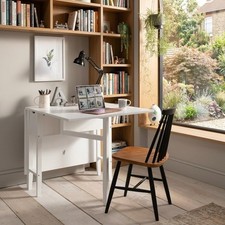 Folding Dining Table Extendable Console Table Space Saving Desk White