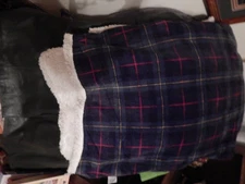 Eddie Bauer Home Blackwatch Queen Size 96"x92" Blanket Sherpa Lined