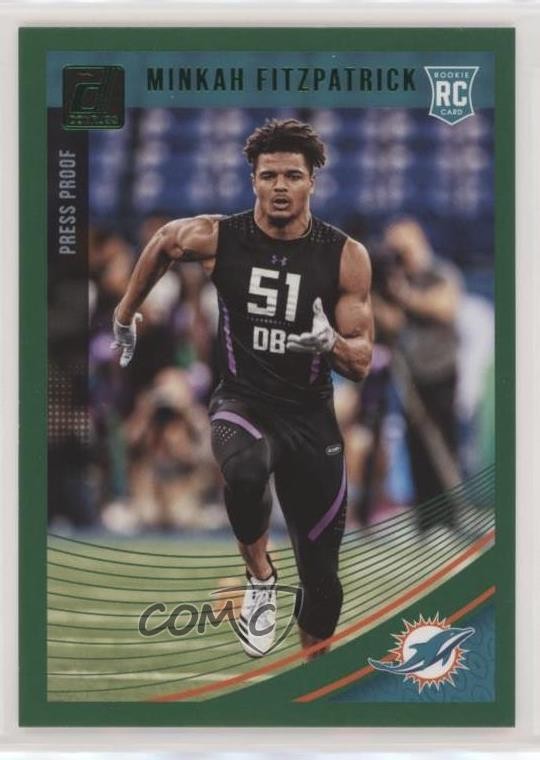 2018 Panini Donruss Press Proof Green Minkah Fitzpatrick #353 Rookie RC 8d2