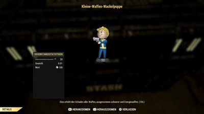Fallout 76 Kleine Waffen Wackelpuppen 100 Stück 