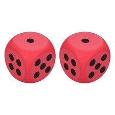 2Pcs Foam Dice, 6cm/2.36inch Six-Sided Dice Stress Ball Red 