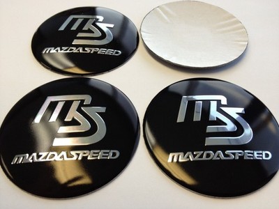 4x 56mm Für Mazda Auto Nabenkappen Felgendeckel MAZDASPEED Logo Emblem Aufkleber