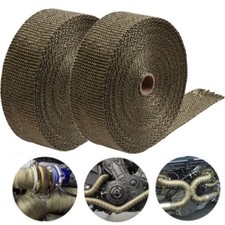 2 Rolls 2x 50ft Thermal Header Pipe Tape Titanium Exhaust Wrap 20 Ties Kit 2 Rolls 2x 50ft Thermal Header Pipe Tape Titanium Exhaust Wrap 20 Ties Kit