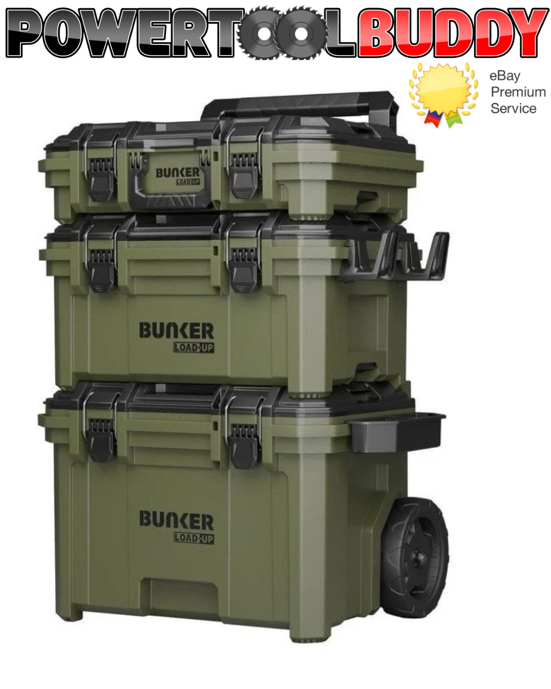 Draper Bunker 31644 Load-Up Stacking Toolbox System on Wheels 9 Piece