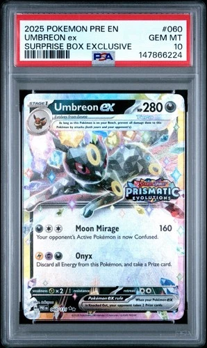 PSA 10 Umbreon Ex 060/131 Stamped Promo Prismatic Evolutions Surprise Box