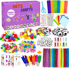 2000 Pcs DIY Arts and Crafts Supplies Kit for Kids - Kids Craft Kits Art Supplie