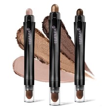 3Pcs Eyeshadow Stick Set, Matte And Shimmer Creamy Eyeshadow Pencil, Brown Go...