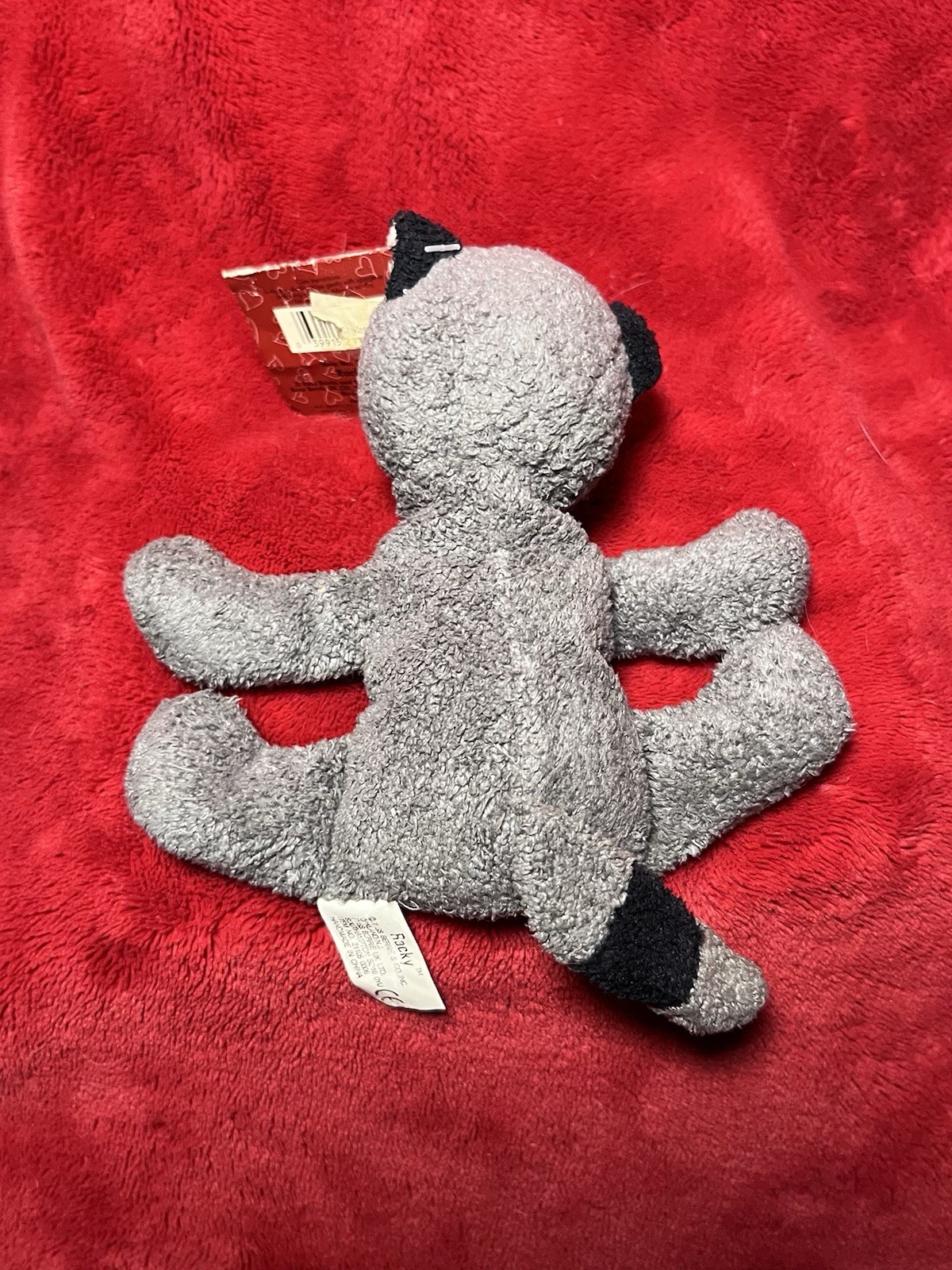 Russ Luv Pet Racky Raccoon Grey Chamois 5” Beanie Plush Small Floppy Lovey Tag!