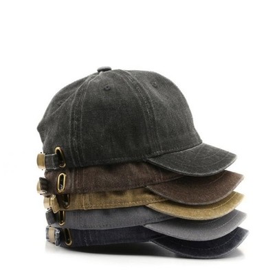  Baseballmütze Herren & Damen einfarbig kurze Krempe - Street Style Sonnenblende Hut 