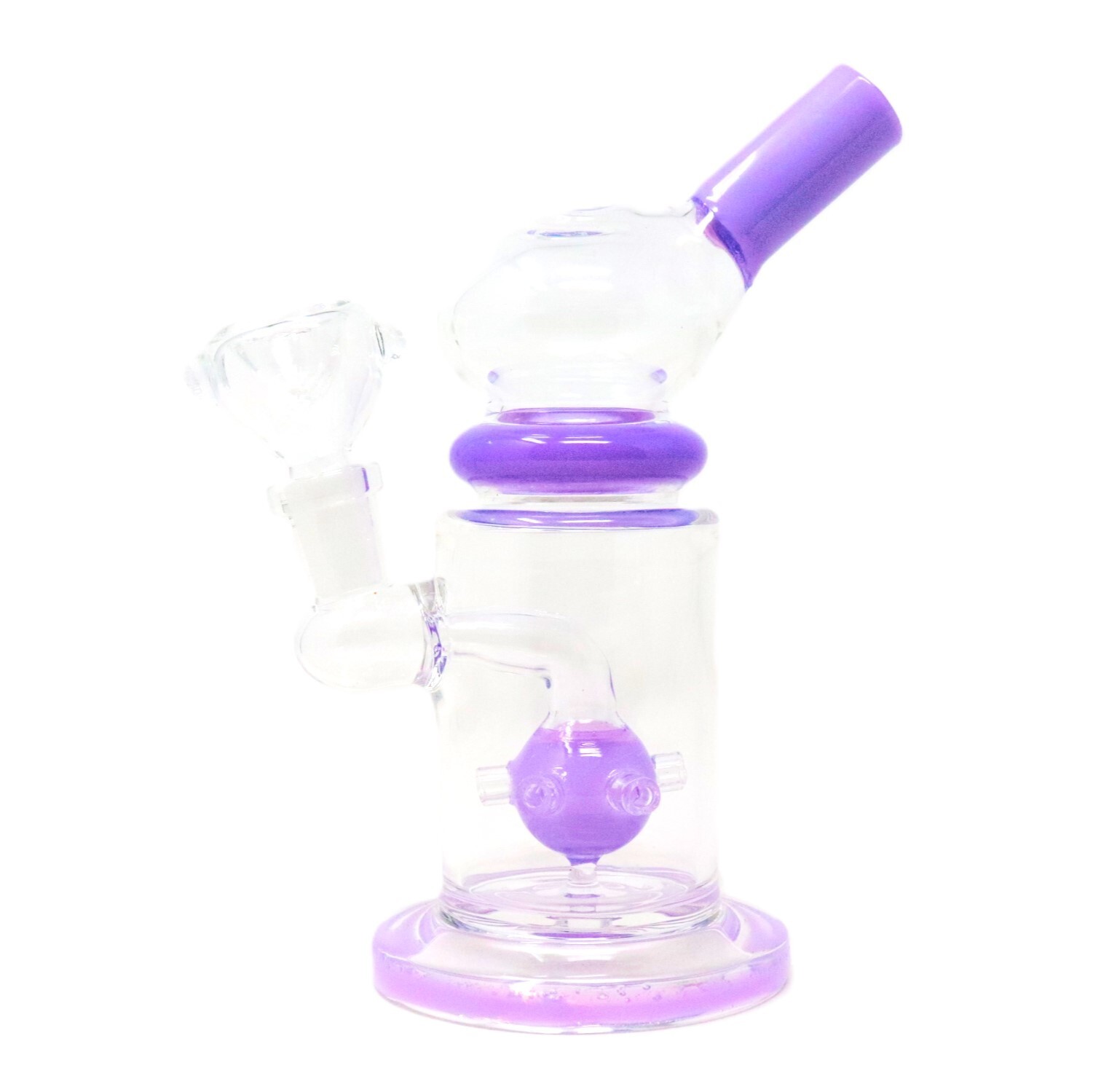 6" Milky Purple Matrix Percolator 14mm Compact Glass Bong Smoking Water Pipe R2