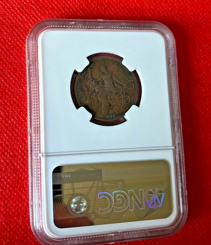 1916 FRANCE 5 CENTIMES NGC XF 45 BN - Picture 2 of 2