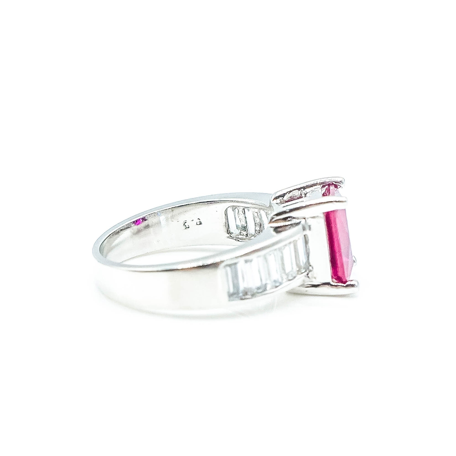 Sterling Silver Ruby Solitaire Ring Size 7 - image 4