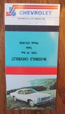 1976 CHEVROLET CAR DEALER: McDONALD (TABER, ALBERTA) -H5