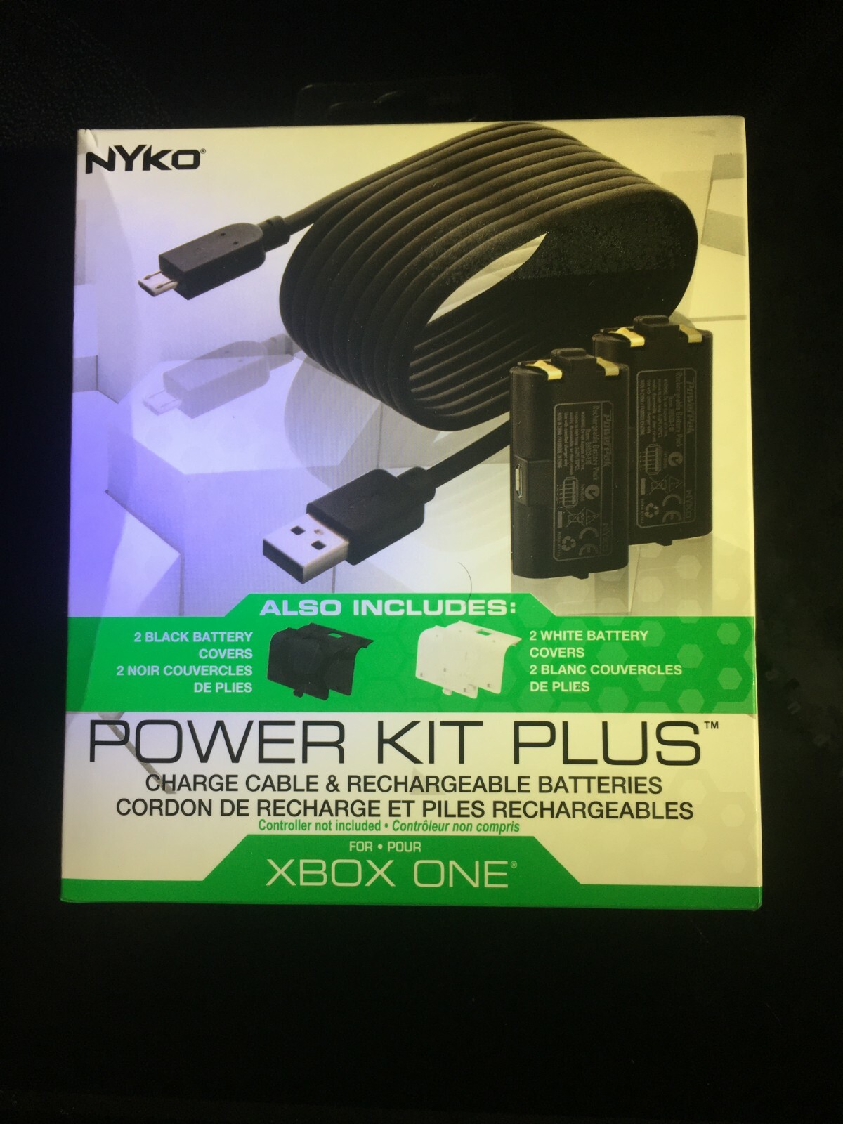 Xbox One Rechargeable batteries for Xbox One B/W   Nyko Power Kit Plus-image