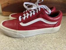 VANS OLD SKOOL ZIP PREMIUM LEATHER CHILI PEPPER WOMENS SIZE 7 MENS 5.5