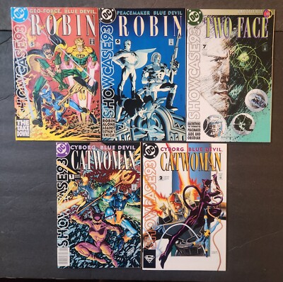 DC SHOWCASE '93 COMIC LOT OF 5 (#1, 2 ,5 ,6, 7) CATWOMAN, ROBIN, TWO-FACE VF/NM