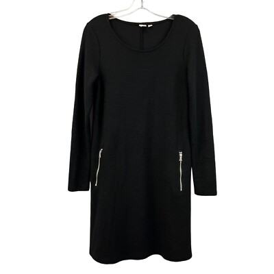 gap long sleeve shift dress Gap Womens Long Sleeve Scoop Neck Back Shift Dress Zipper Pockets Knee  Length S