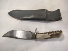 Vintage Indian Ridge Sheffield England Stag Handle Fixed Blade Hunting Knife