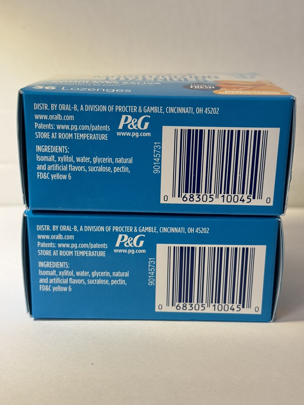 OralB Moisturizing Lozenges Sugar Free Xylitol Orange Cream 36 Ct Each