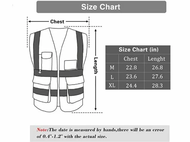 Security Safety Vest High Visibility YELLOW Reflective Strips w/pockets BLK text - Image 3 of 4