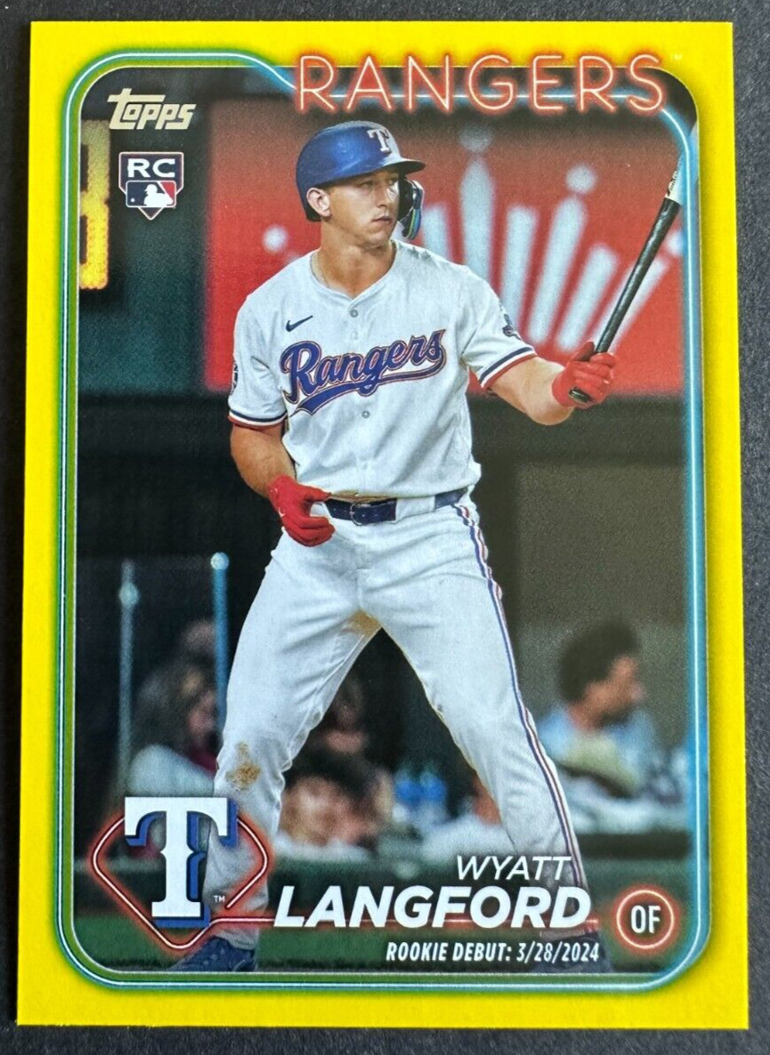 2024 Topps Update Wyatt Langford Rookie Debut Yellow Parallel #US341