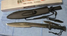 Renegade RT115 Strike Force Vampire Set Machete w/ Two Throwing Knives Sheath